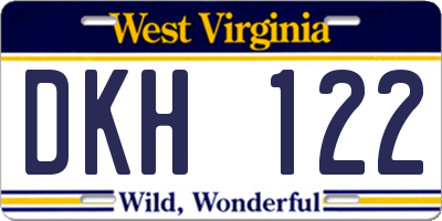WV license plate DKH122
