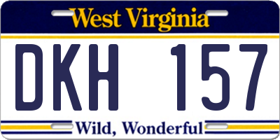 WV license plate DKH157