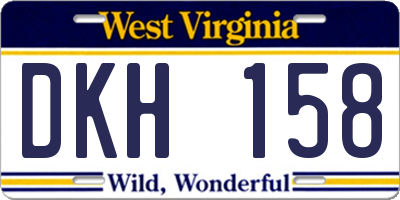 WV license plate DKH158