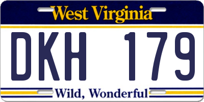 WV license plate DKH179