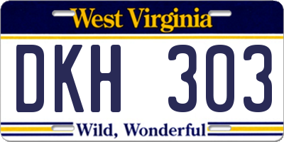 WV license plate DKH303