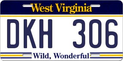 WV license plate DKH306