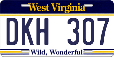 WV license plate DKH307