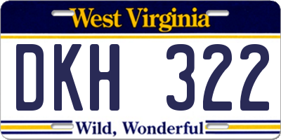 WV license plate DKH322