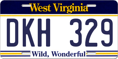 WV license plate DKH329