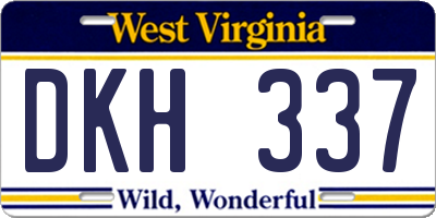 WV license plate DKH337