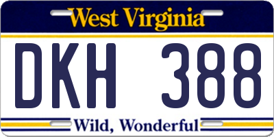 WV license plate DKH388