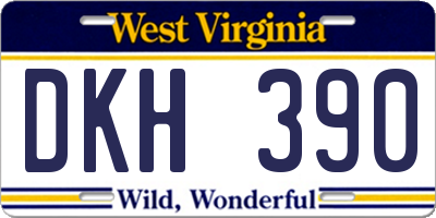 WV license plate DKH390