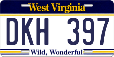 WV license plate DKH397