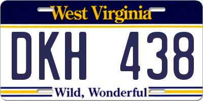 WV license plate DKH438
