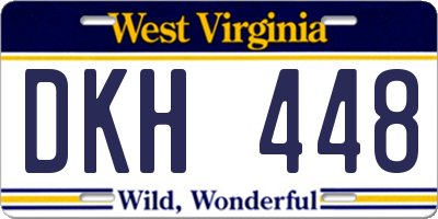WV license plate DKH448