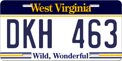 WV license plate DKH463