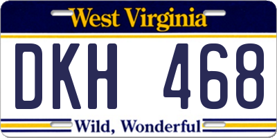 WV license plate DKH468