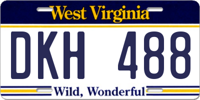 WV license plate DKH488