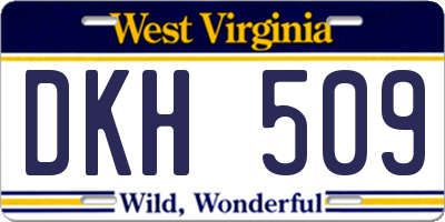 WV license plate DKH509