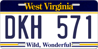 WV license plate DKH571