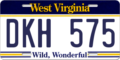 WV license plate DKH575
