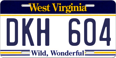 WV license plate DKH604