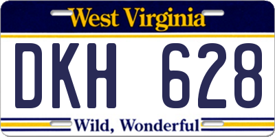 WV license plate DKH628