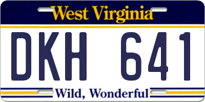 WV license plate DKH641