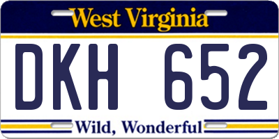 WV license plate DKH652