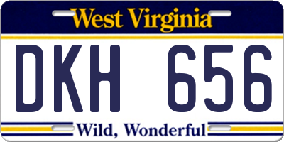 WV license plate DKH656