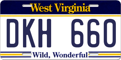 WV license plate DKH660