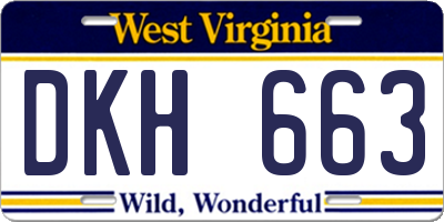 WV license plate DKH663