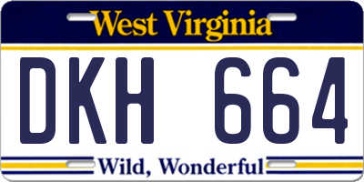 WV license plate DKH664