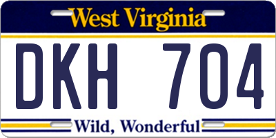 WV license plate DKH704