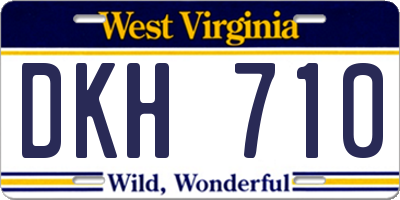 WV license plate DKH710