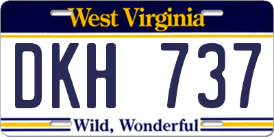 WV license plate DKH737