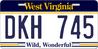WV license plate DKH745