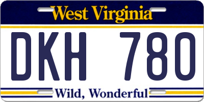 WV license plate DKH780