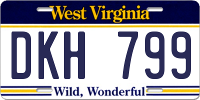 WV license plate DKH799