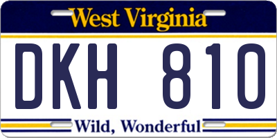 WV license plate DKH810
