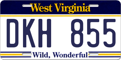 WV license plate DKH855