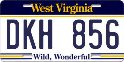 WV license plate DKH856