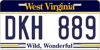 WV license plate DKH889