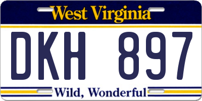 WV license plate DKH897