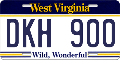 WV license plate DKH900