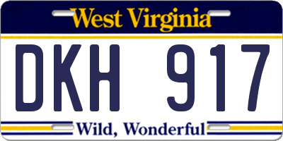 WV license plate DKH917