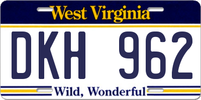 WV license plate DKH962
