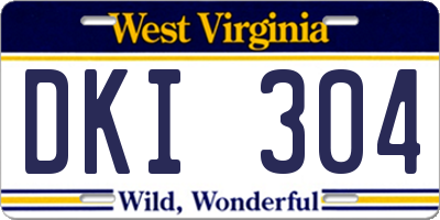 WV license plate DKI304