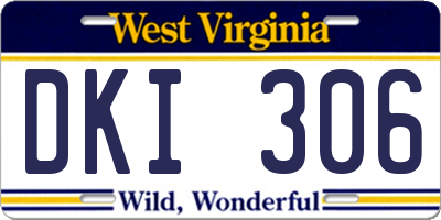 WV license plate DKI306