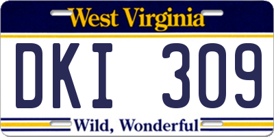 WV license plate DKI309