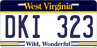 WV license plate DKI323