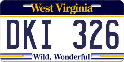 WV license plate DKI326