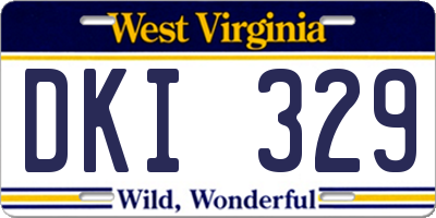 WV license plate DKI329