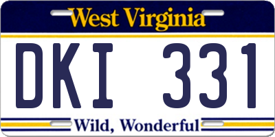 WV license plate DKI331